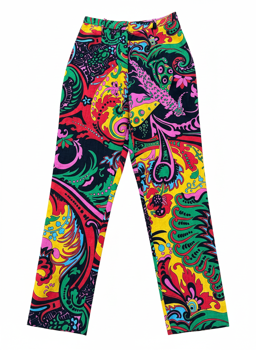 Vintage Moschino Couture Printed Pants — 90s Era
