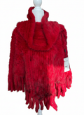 Vintage Red Mink Fur Poncho