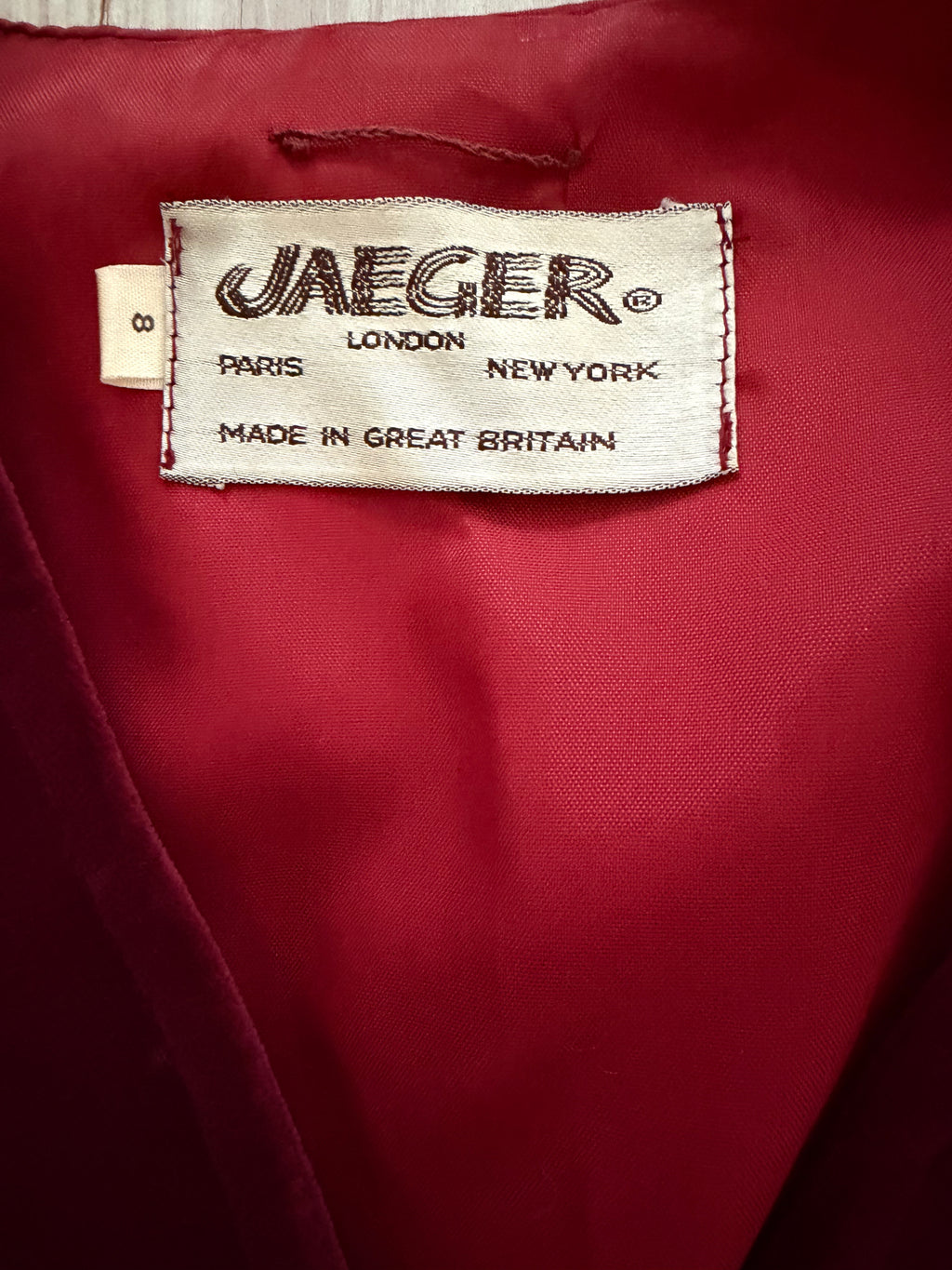 Vintage Jaeger Burgundy Velvet Waistcoat Vest