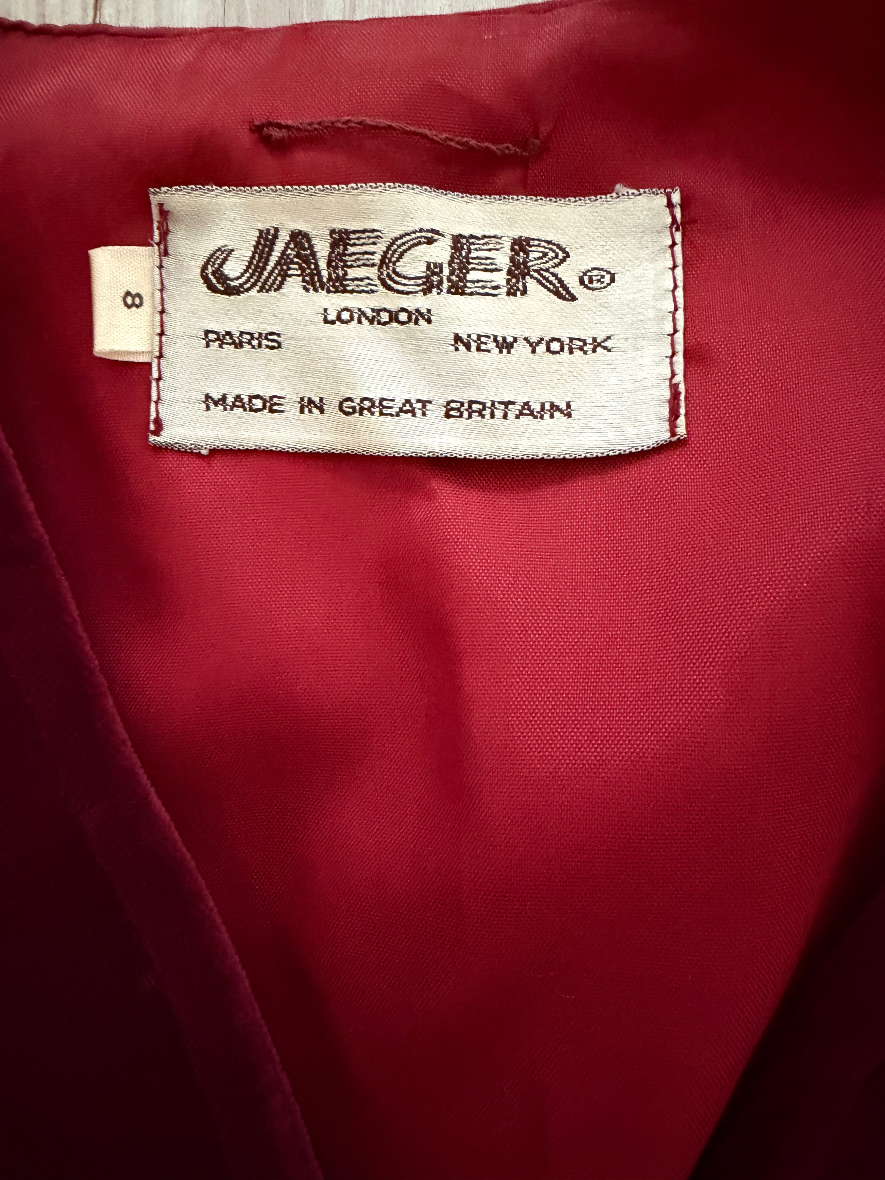 Vintage Jaeger Burgundy Velvet Waistcoat Vest