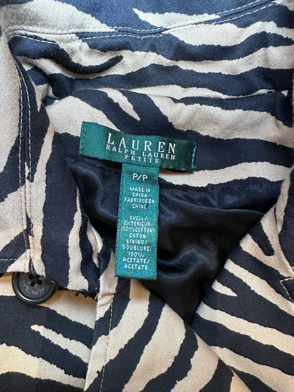 Ralph Lauren Zebra Print Double Breasted Jacket