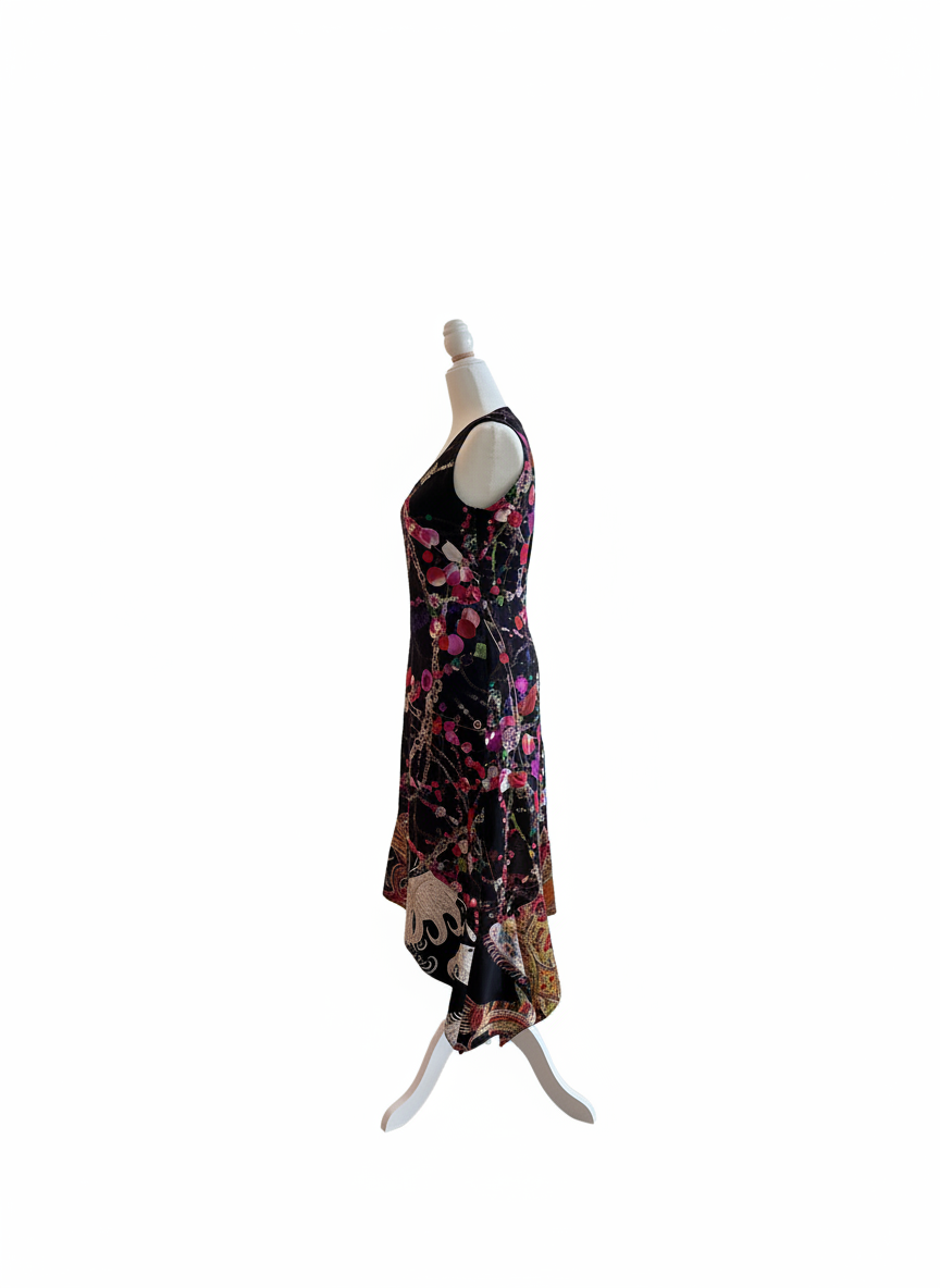 Christian Lacroix Bazar Silk Jewel Print Dress - Late 90s