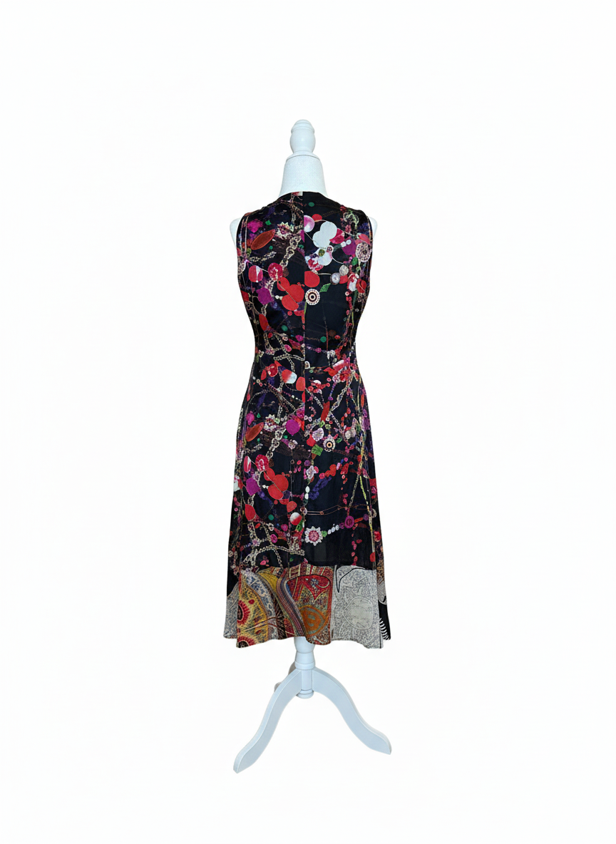 Christian Lacroix Bazar Silk Jewel Print Dress - Late 90s