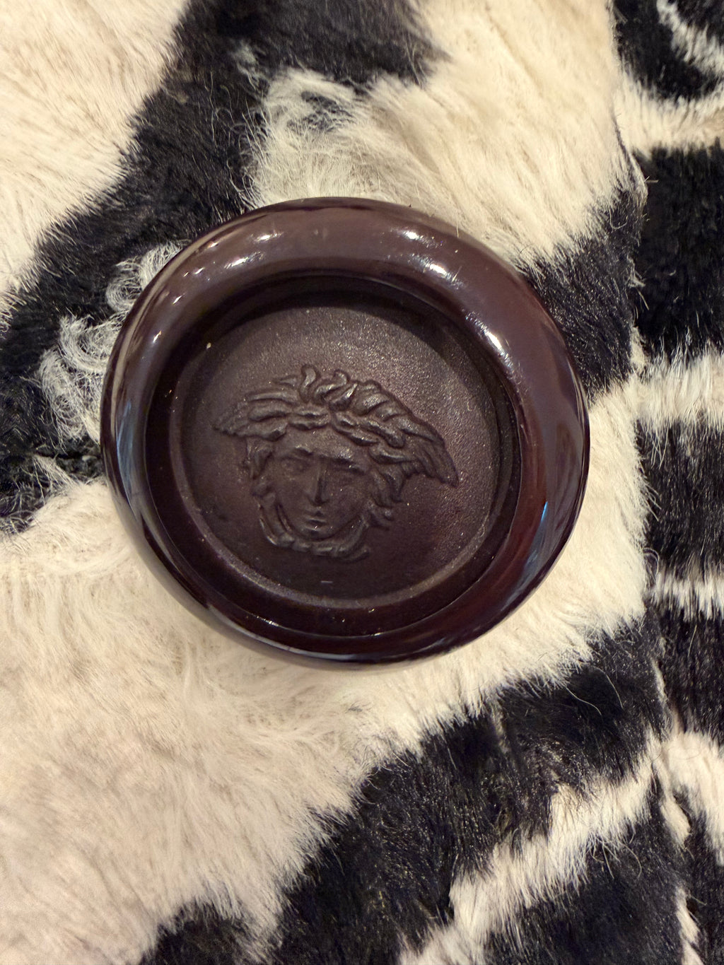 Vintage Versace Jeans Couture Black & White Zebra Faux Fur Jacket