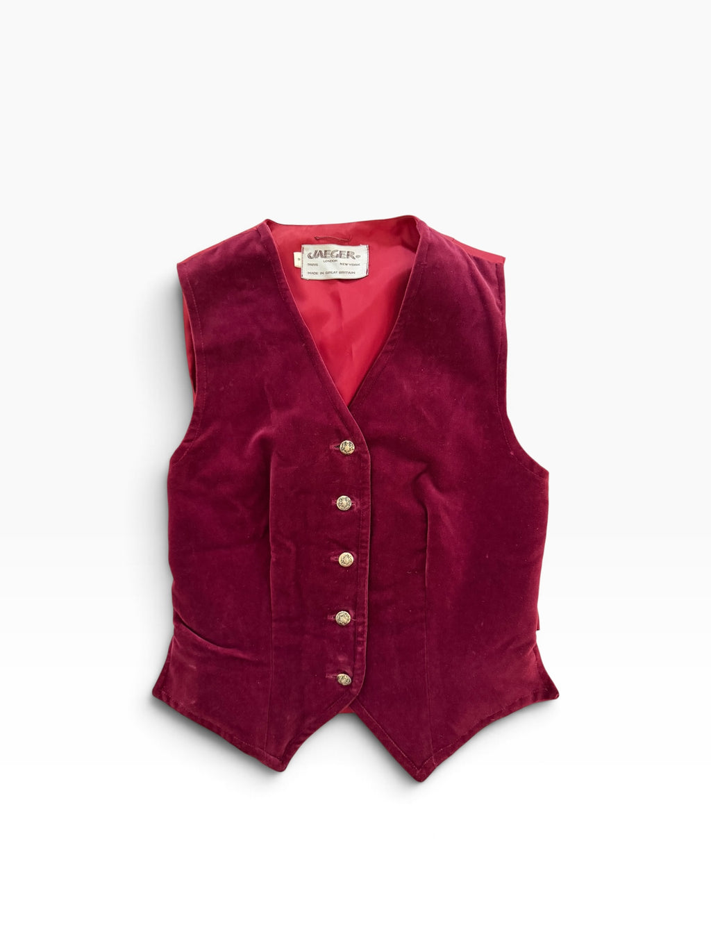 Vintage Jaeger Burgundy Velvet Waistcoat Vest