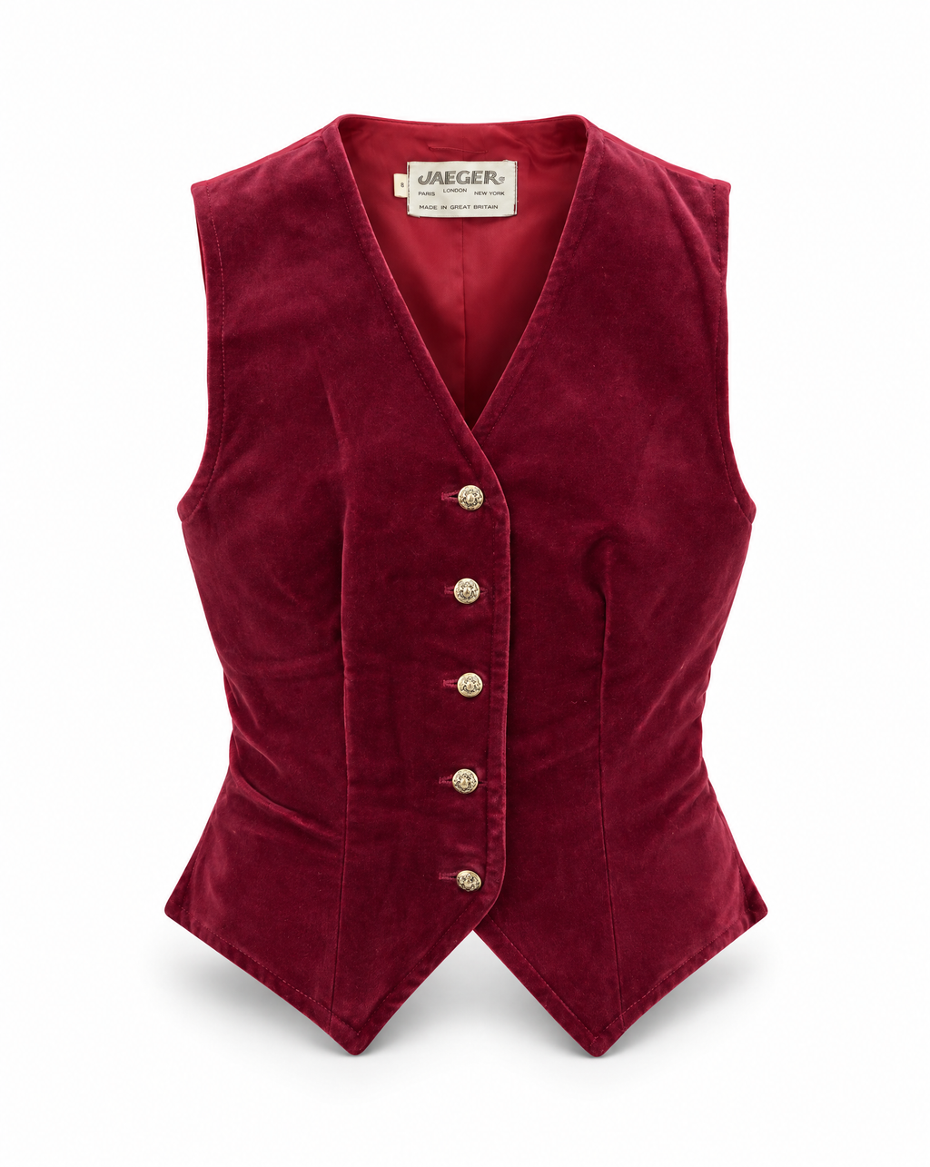 Vintage Jaeger Burgundy Velvet Waistcoat Vest