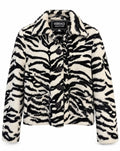Vintage Versace Jeans Couture Black & White Zebra Faux Fur Jacket