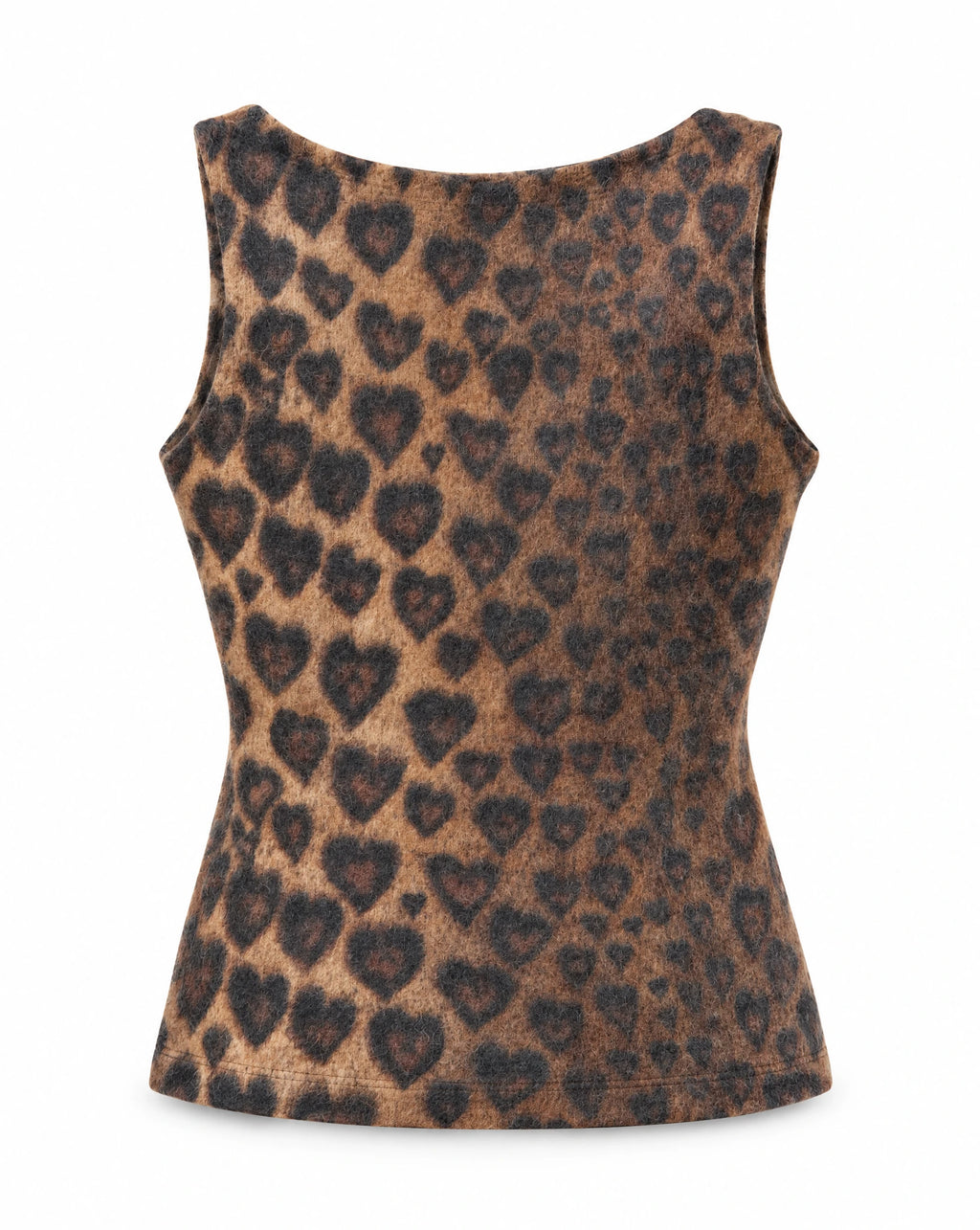 Moschino Jeans late 90s Leopard Print Angora Rosette Top