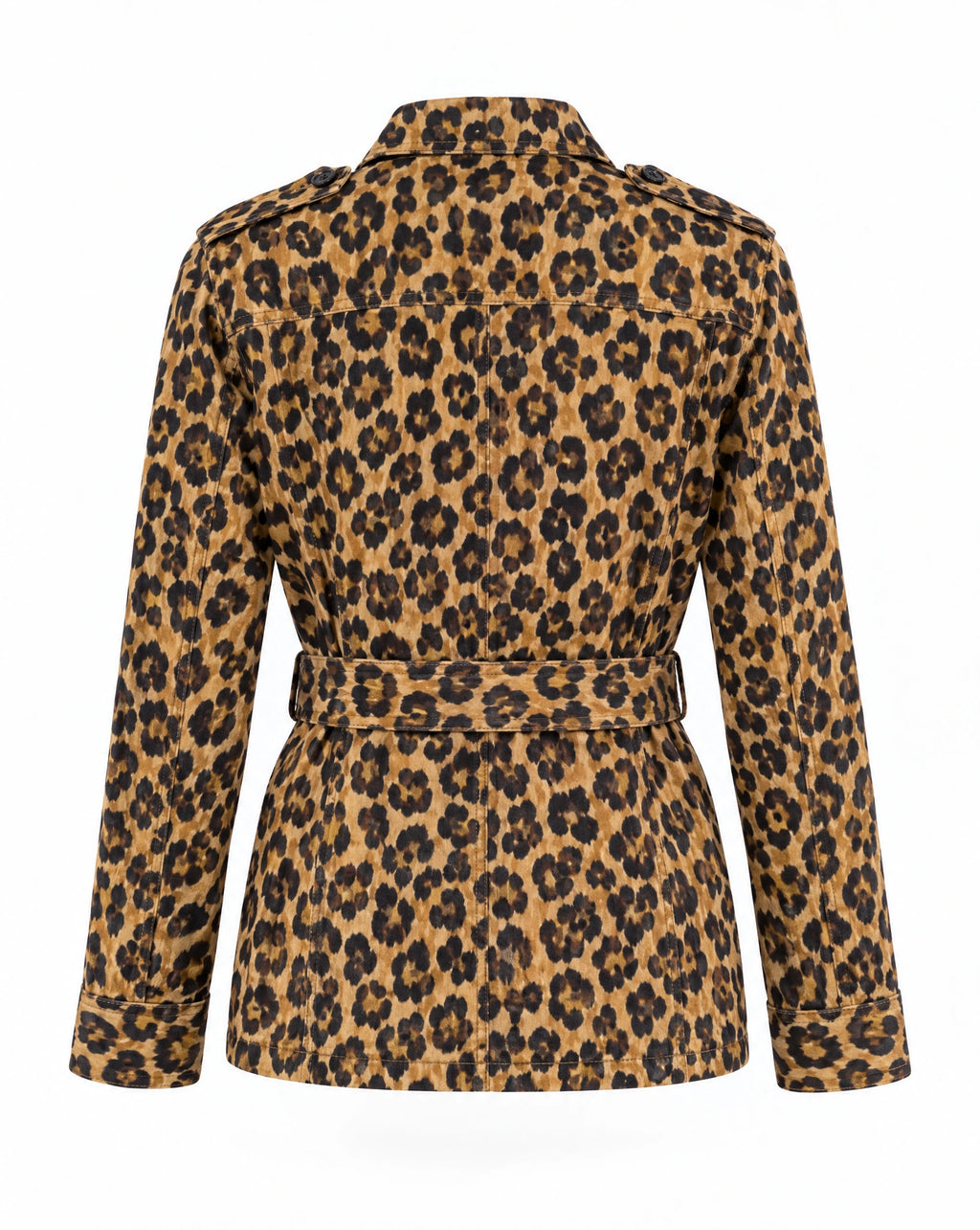 Vintage Ralph Lauren Leopard Print Belted Safari Jacket | Size L