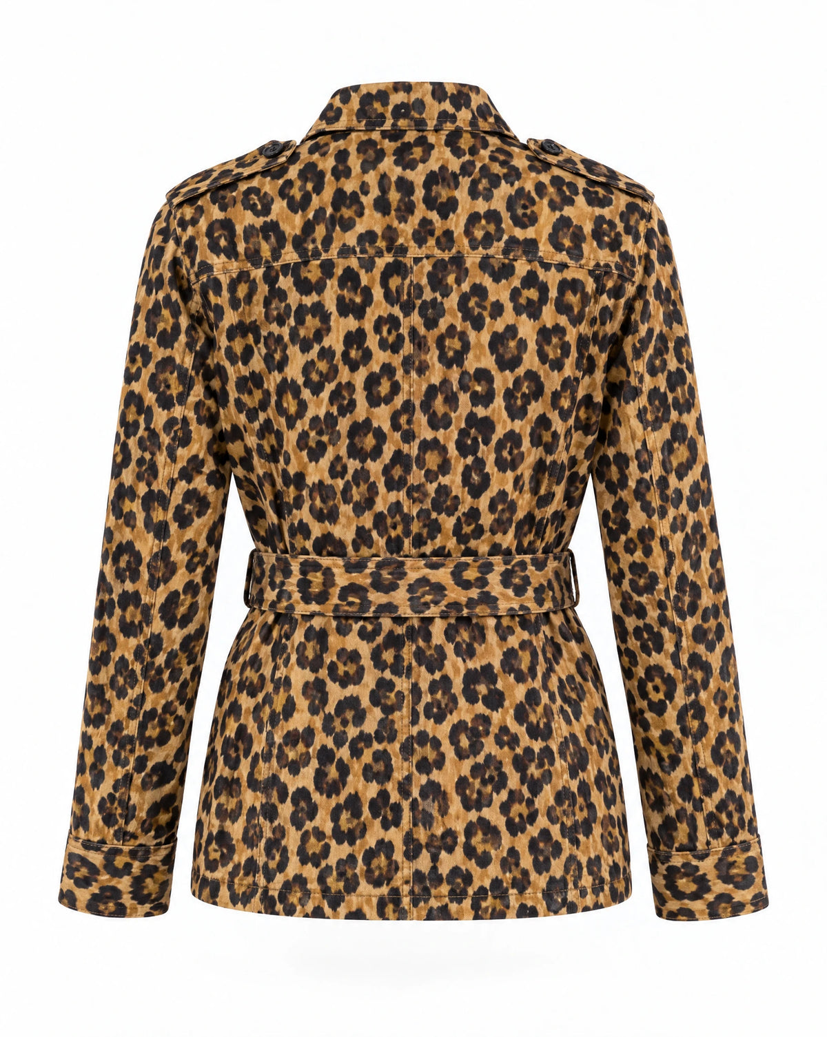 Vintage Ralph Lauren Leopard Print Belted Safari Jacket | Size L