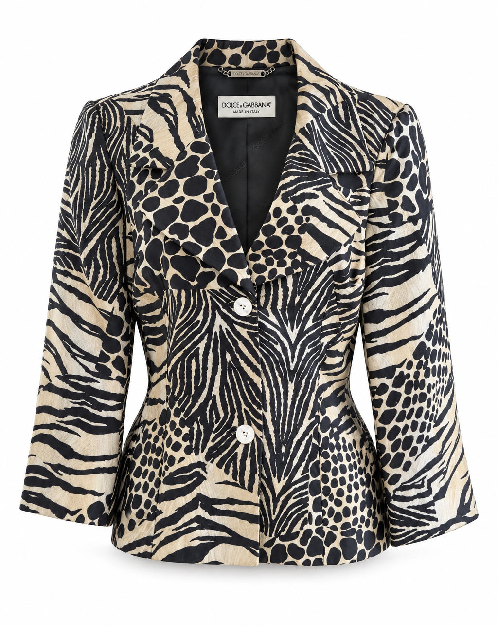 Dolce & Gabbana SS 1996 Silk Animal Print Blazer