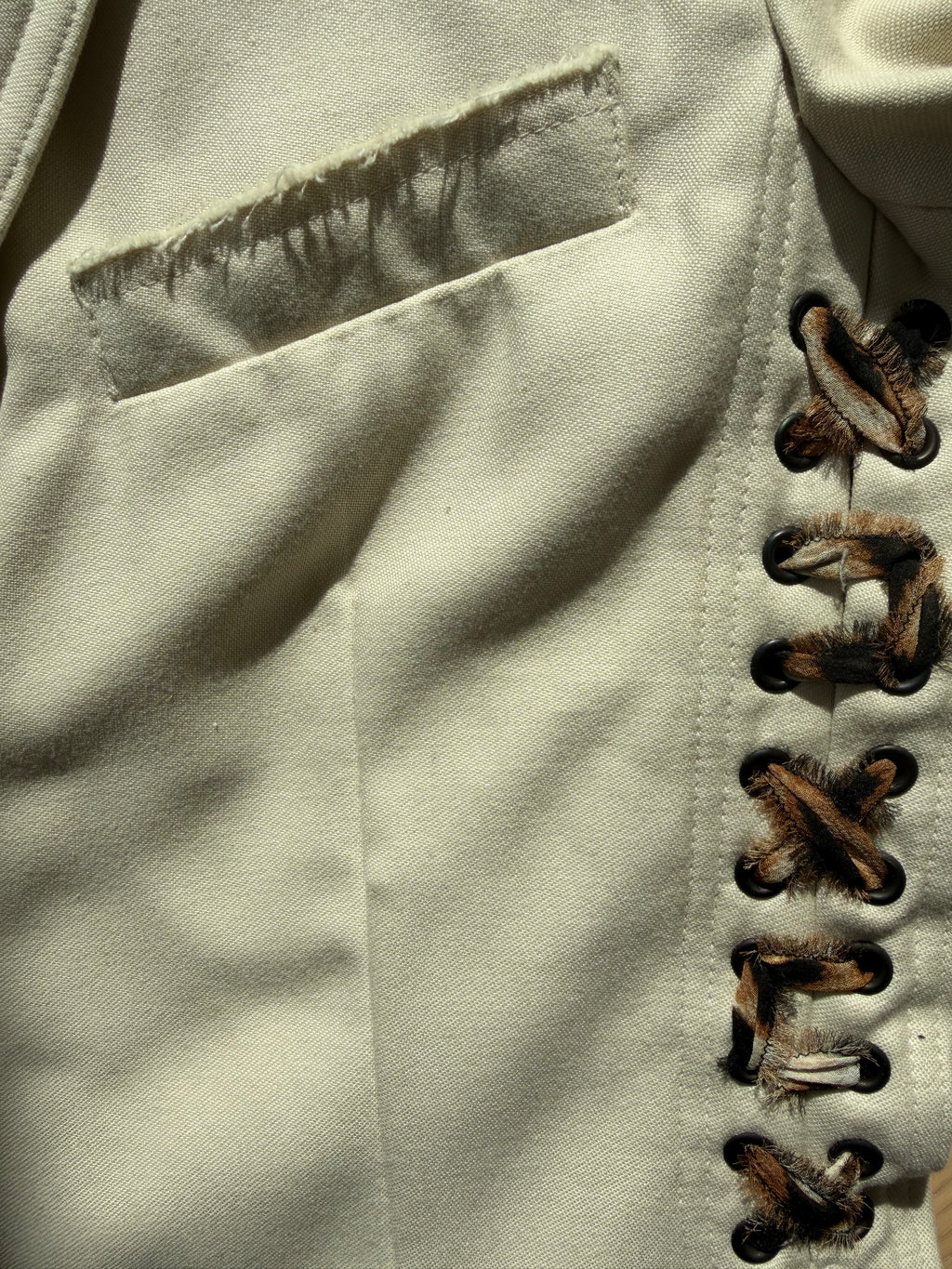 Yves Saint Laurent Rive Gauche by Tom Ford Spring/Summer 2002 Lace-Up Cotton Blazer
