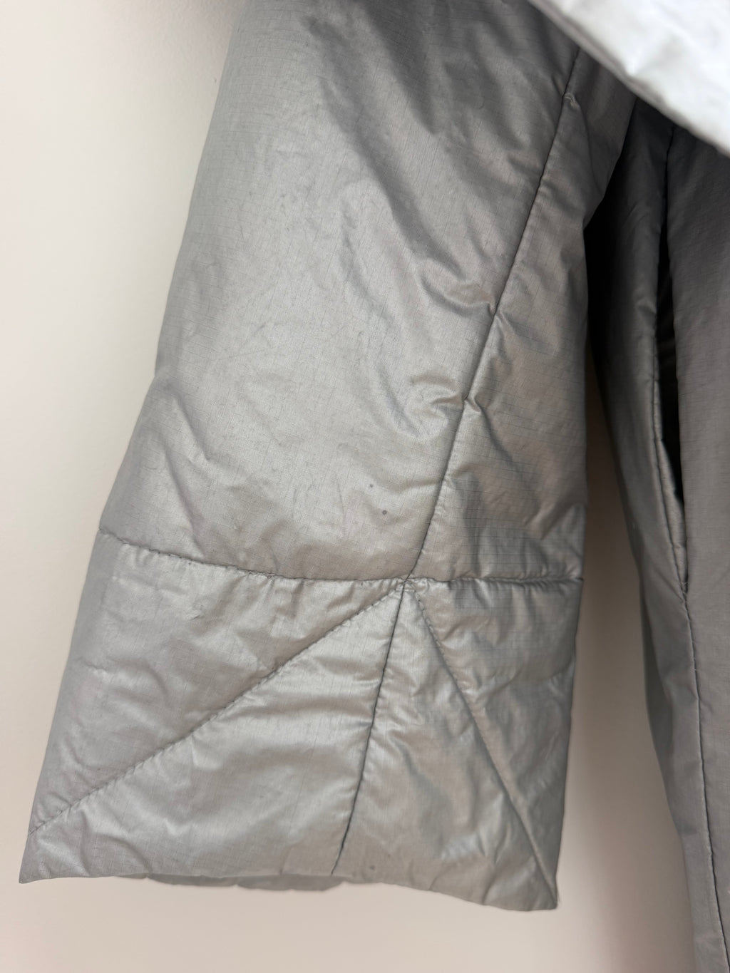 Norma Kamali Silver Sleeping Bag Coat- Late 1980s / Early 1990s