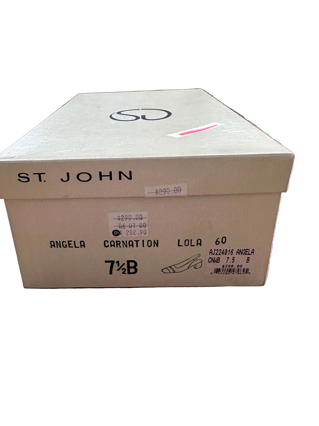 ST. JOHN Two-Tone ‘Angela’ Slingback Pumps (Carnation / Black)