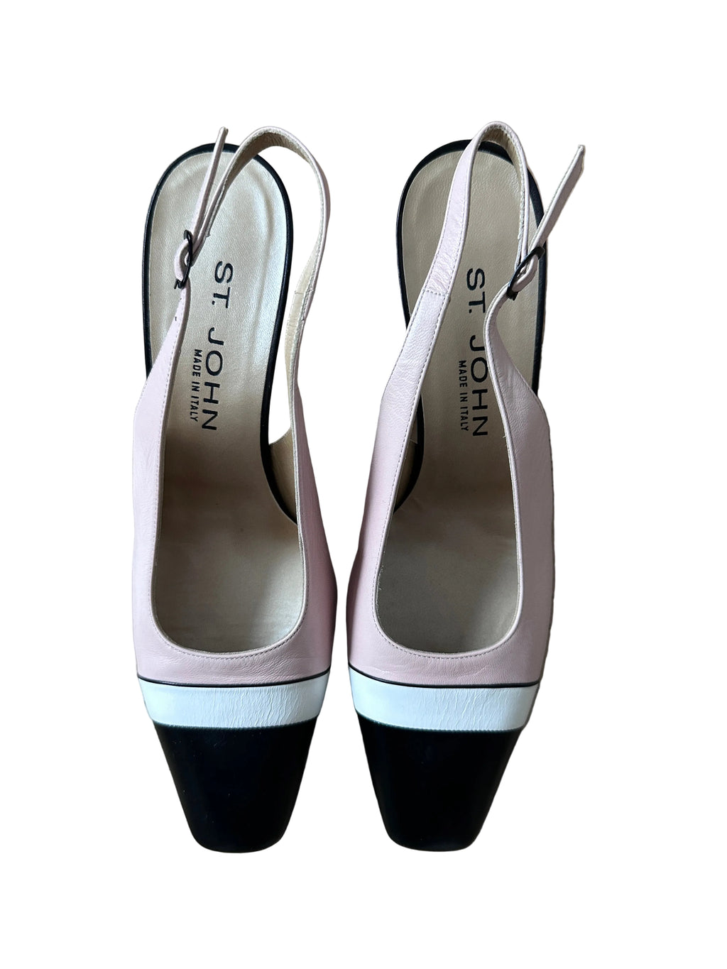 ST. JOHN Two-Tone ‘Angela’ Slingback Pumps (Carnation / Black)