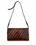 Vintage 1980s Lupalux Genuine Snakeskin Shoulder Bag – Brown Two-Tone Exotic Skin