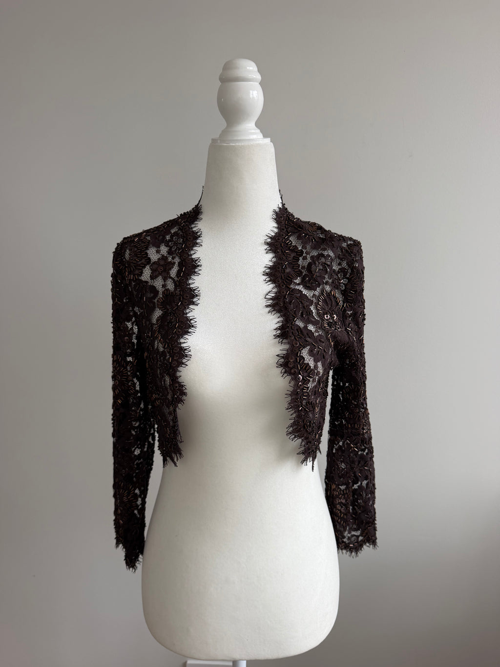 Tadashi Shoji Collection Beaded Lace Cropped Bolero