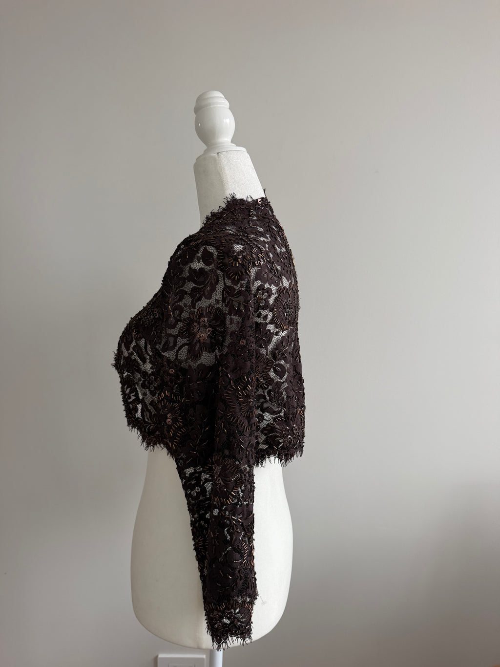 Tadashi Shoji Collection Beaded Lace Cropped Bolero