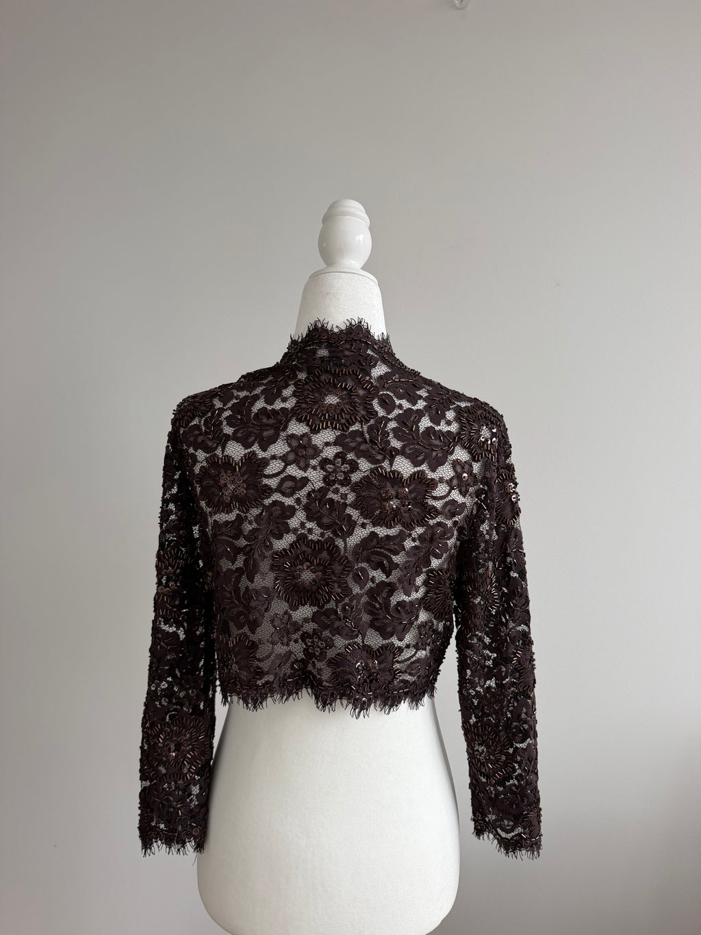 Tadashi Shoji Collection Beaded Lace Cropped Bolero