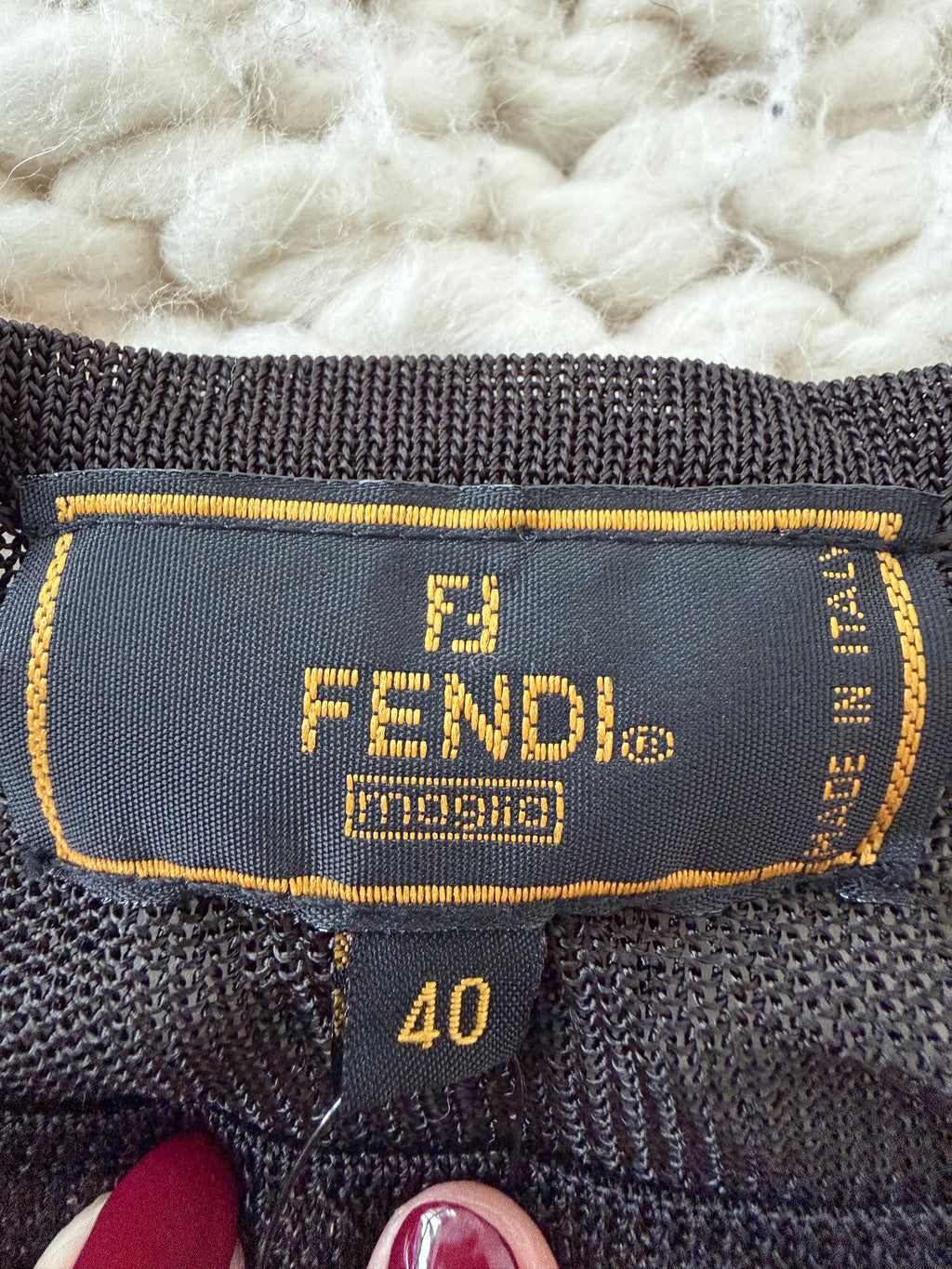 Fendi Maglia 1990s Geometric Sheer Knit Top