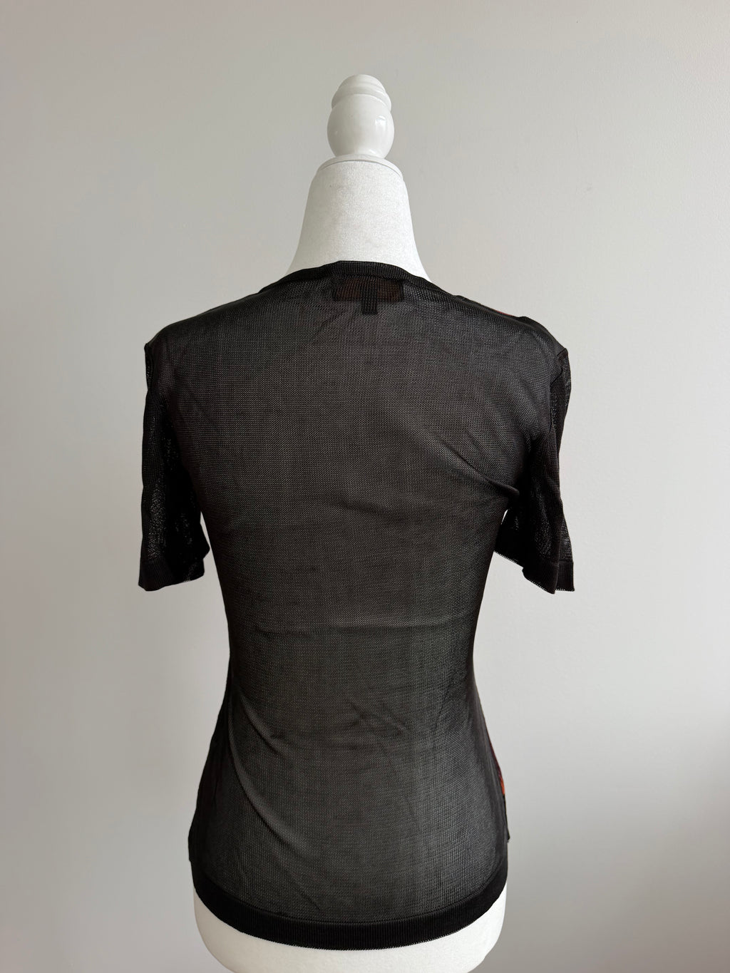 Fendi Maglia 1990s Geometric Sheer Knit Top