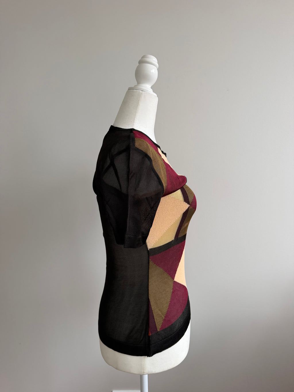 Fendi Maglia 1990s Geometric Sheer Knit Top