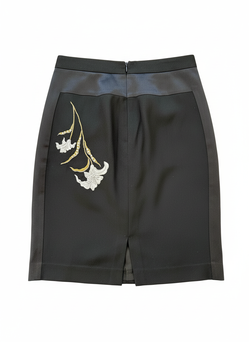 Blumarine 100% Silk Embroidered Skirt