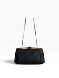 Vintage Judith Leiber Navy Snake Skin Shoulder Bag with Blue Cabochon Clasp