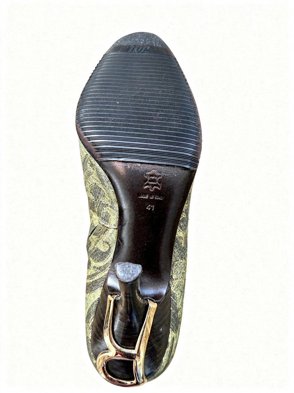 Roberto Cavalli Early-2000s Gold Baroque Brocade Boots