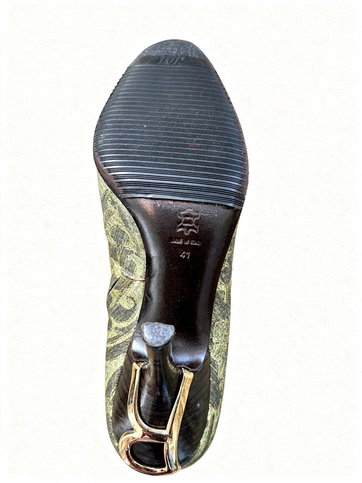 Roberto Cavalli Early-2000s Gold Baroque Brocade Boots