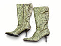 Roberto Cavalli Early-2000s Gold Baroque Brocade Boots