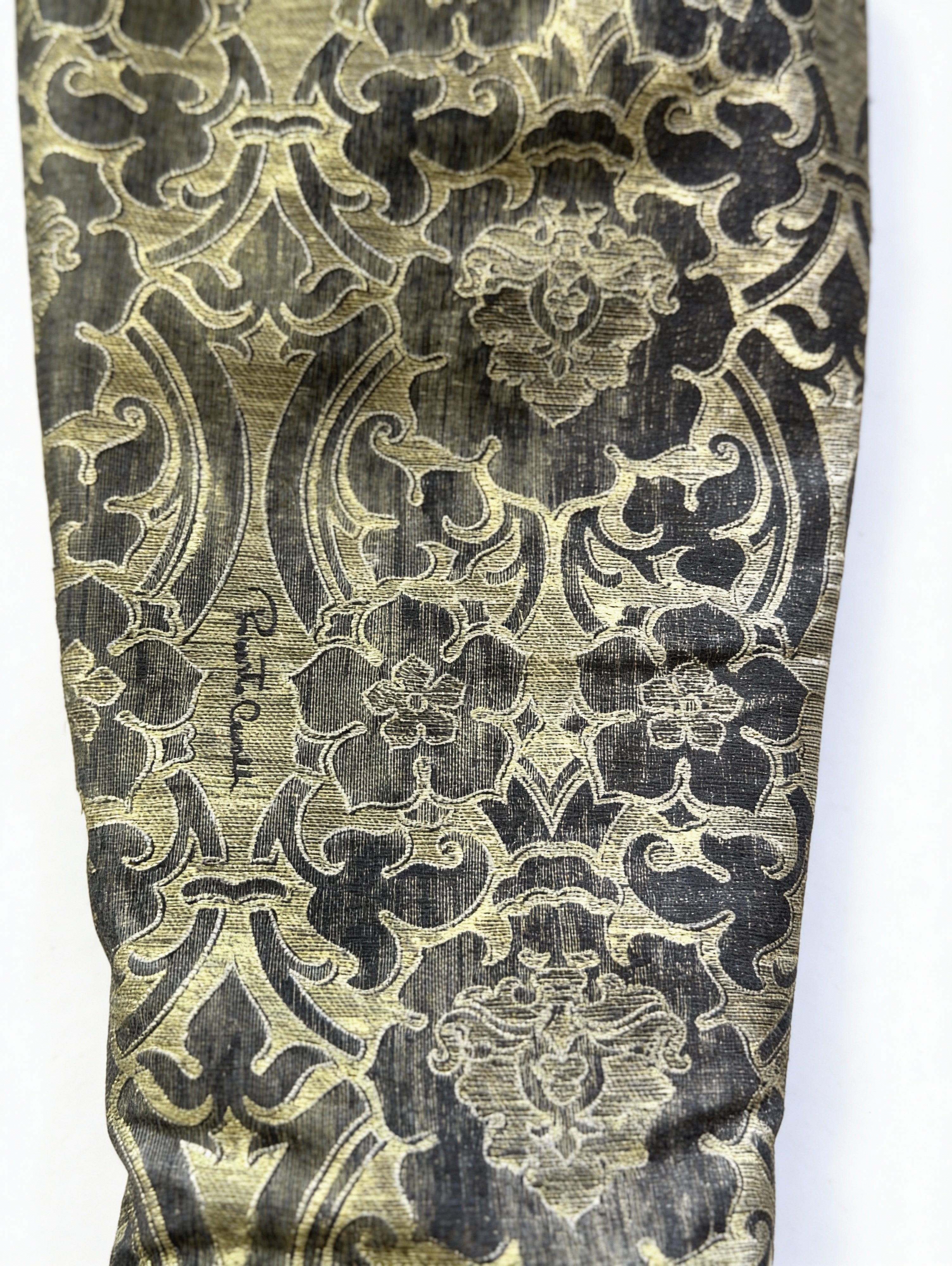 Roberto Cavalli Early-2000s Gold Baroque Brocade Boots