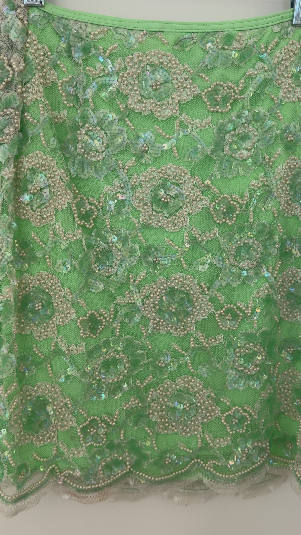 Vintage 1990s La Perla Ritmo di Perla Beaded Sequin Floral Skirt – Made in Italy